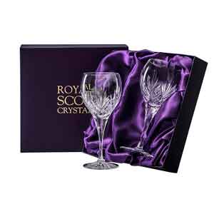 Royal Scot Crystal Large Wine Glasses Set of 2 New