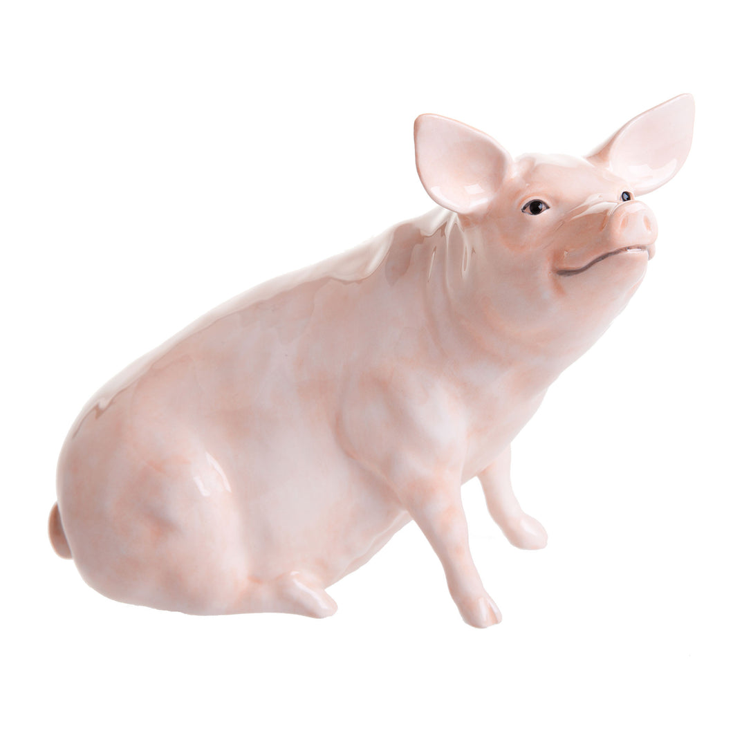 John Beswick Farmyard Pig Sitting (12.5cm) - LAST FEW AVAILABLE!