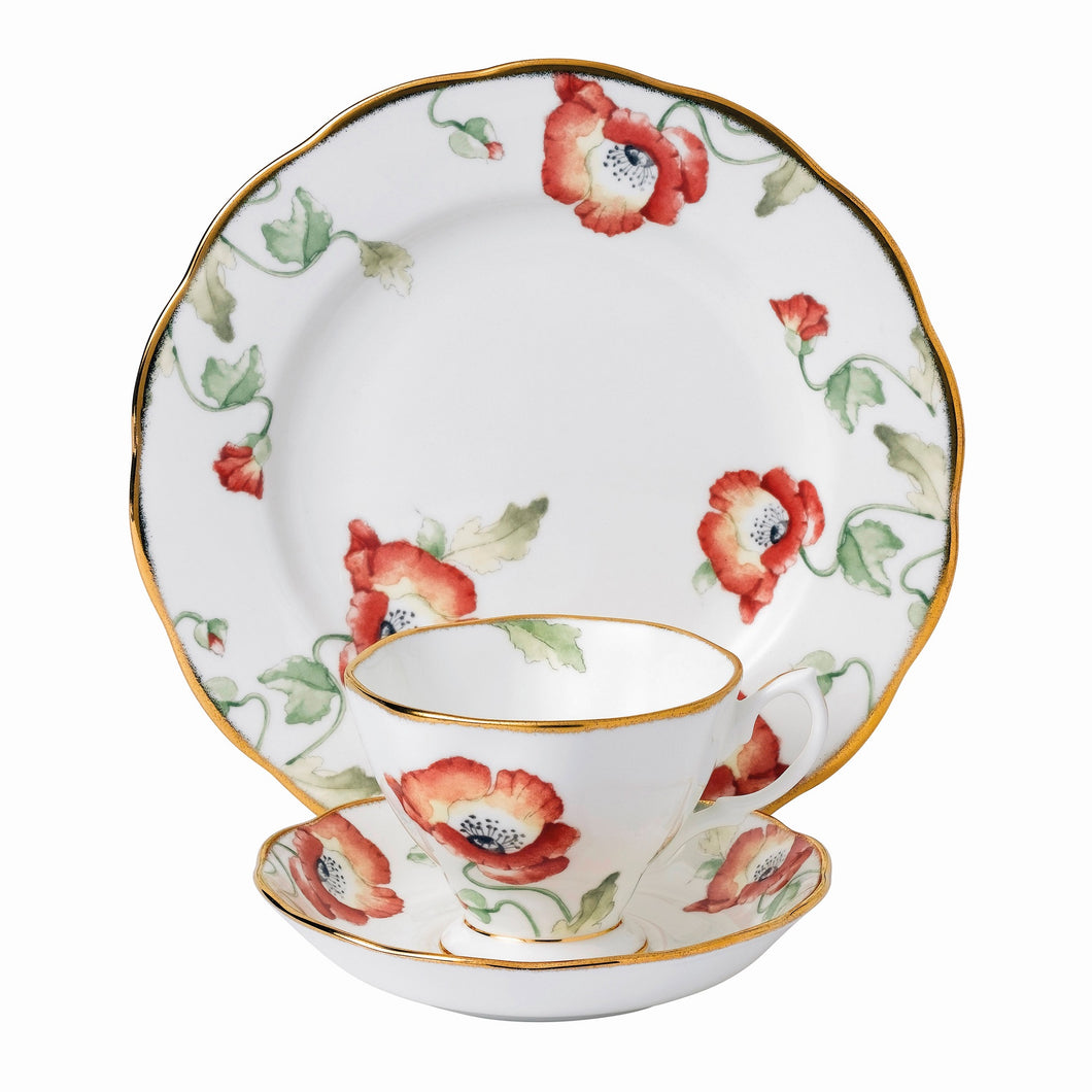 Royal Albert Poppy 1970 Teacup & Saucer, Plate 20cm