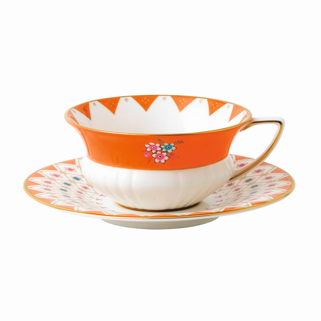 Wedgwood Peony Diamond Teacup & Saucer