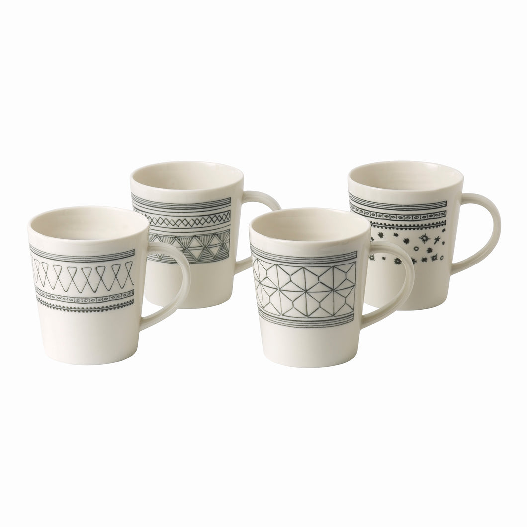 Royal Doulton Charcoal Grey Mug 475ml Set of 4