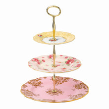 Royal Albert 3 Tier Cakestand Bouquet, Golden Roses, Rose Blush