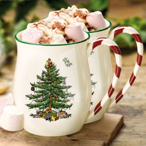 Spode Christmas Tree Candy Handled Mugs (0.4ltr) - LAST FEW AVAILABLE!