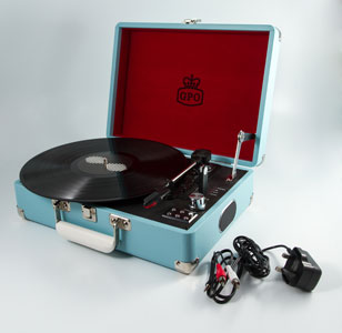 GPO Retro Attache Case Turntable Sky Blue - LAST FEW AVAILABLE!