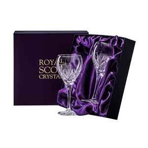 Royal Scot Crystal Small Wine Glasses Set of 2 New