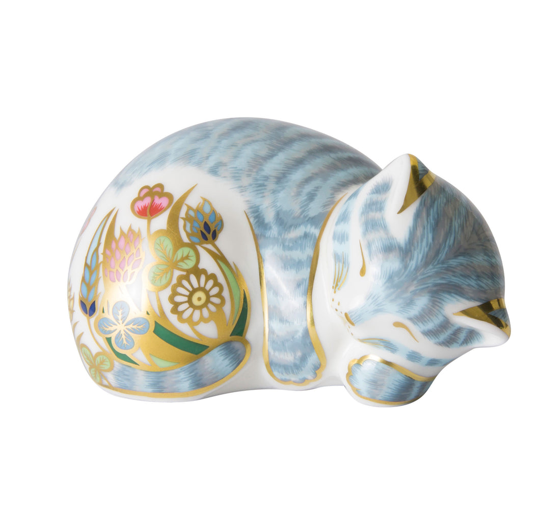 Royal Crown Derby Paperweights Sleepy Tabby Kitten (8cm) - LAST FEW AVAILABLE!
