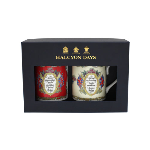 Halcyon Days Vivat Regina - Red & Ivory - Mug Set x 2 - LAST FEW AVAILABLE!