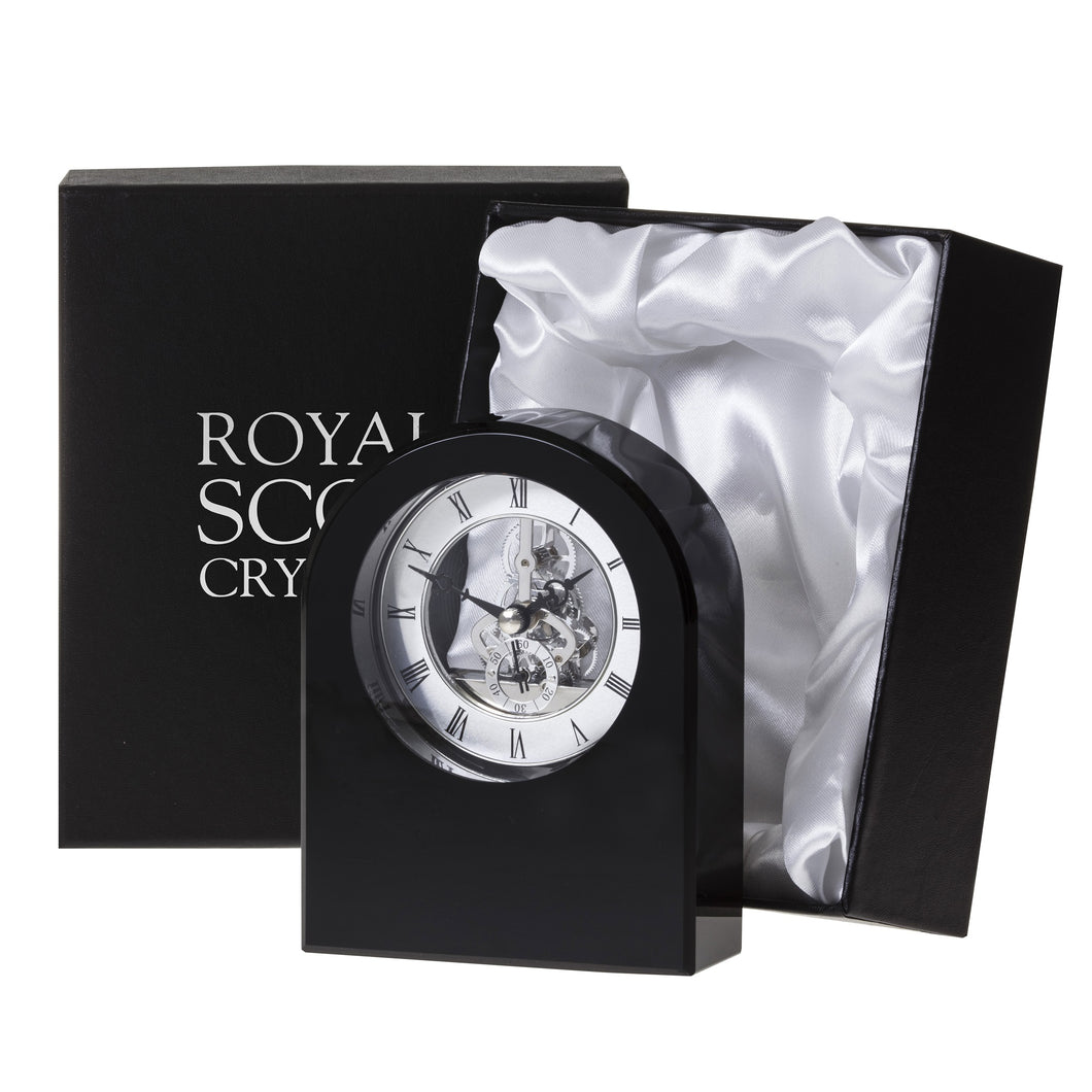 Royal Scot Crystal Large Black Dome Clock