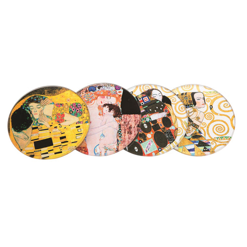 John Beswick Klimt Set of Four Coasters with Holder