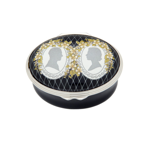 Halcyon Days Platinum Silhouette - Enamel Box