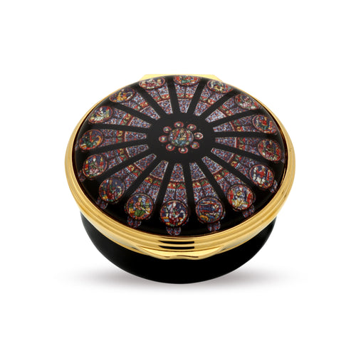Halcyon Days The Rose Window at Westminster Abbey - Enamel Box