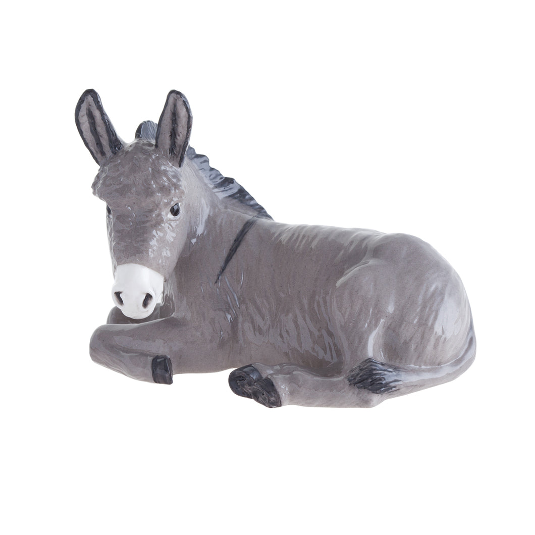 John Beswick Donkey Lying Grey
