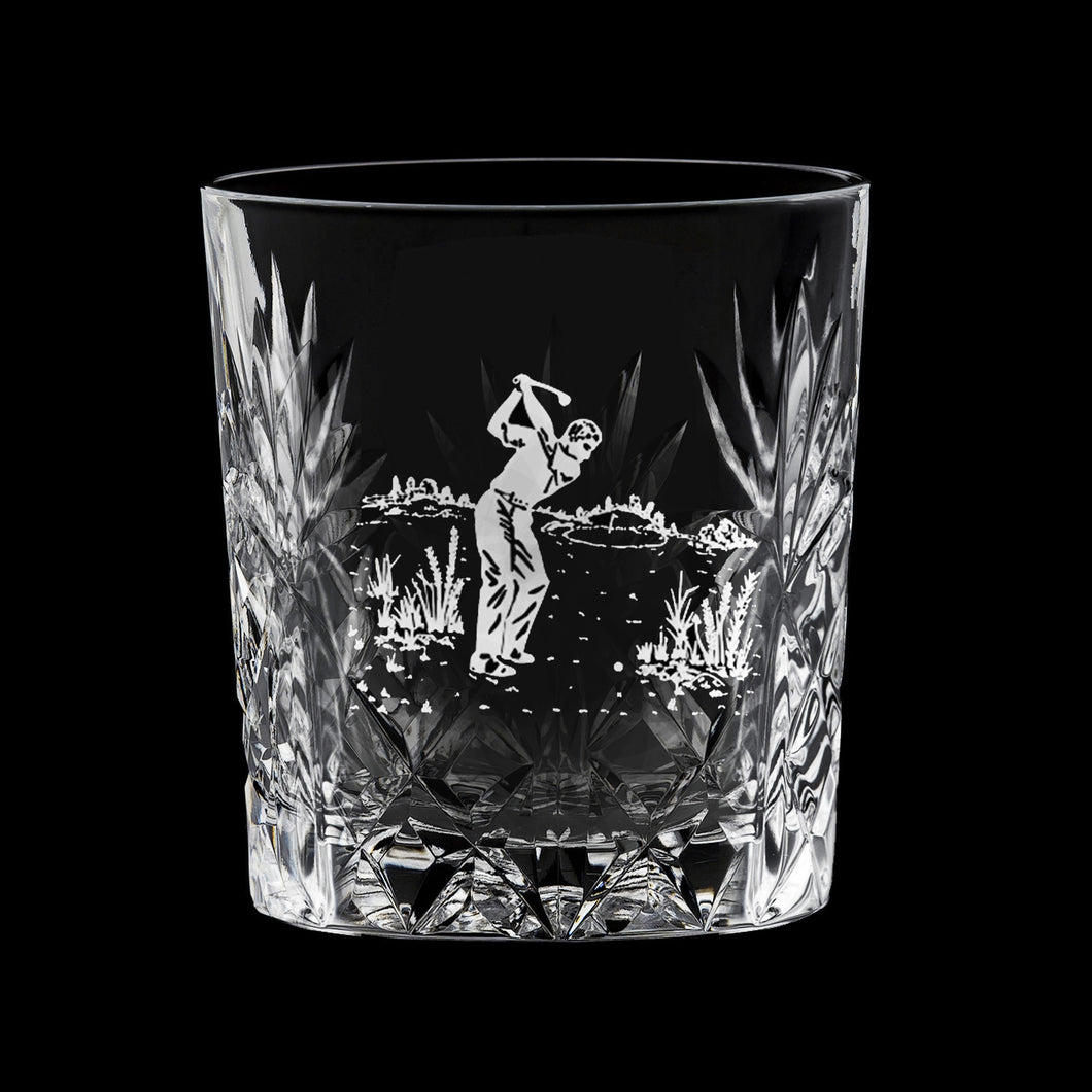 Royal Scot Crystal Kintyre Whisky Tumbler Driving Male No 1 Golfer