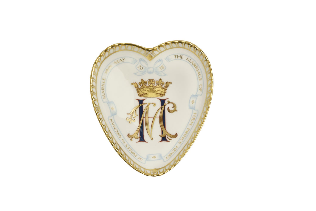 Royal Crown Derby Heart Tray - Harry & Meghan