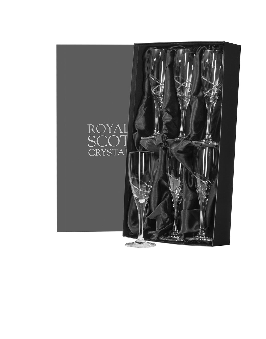 Royal Scot Crystal Champagne Flutes Set of 6