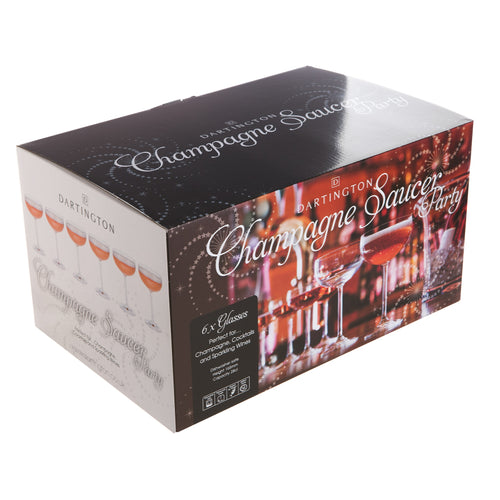 Dartington Party Set of Six Champagne Saucers