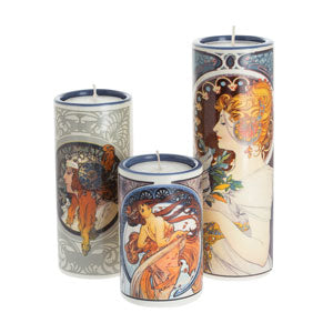 John Beswick Mucha - Set of Three Tealight Holders