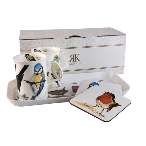 Roy Kirkham Garden Birds Gift Set 2 x Mug/Coaster/1 x Tray