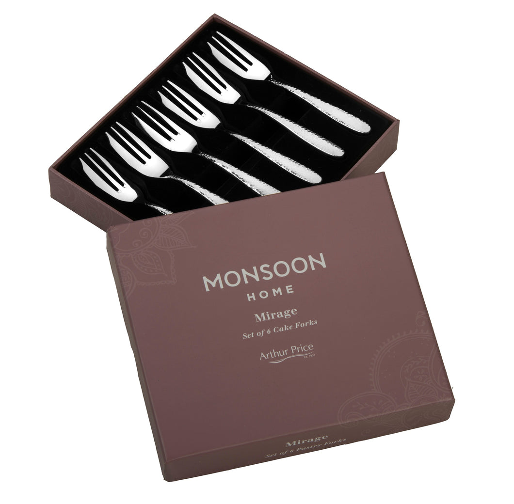 Arthur Price Monsoon Mirage Pastry Forks Set of 6